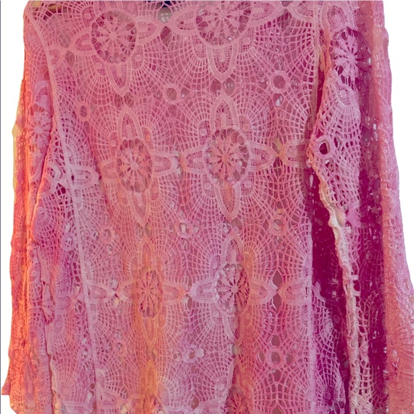 💕 Superb boho pink crochet top size large 100% cotton - Picture 5 of 13